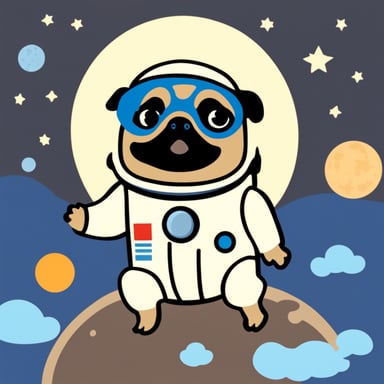 Go Blue Gopher as astronaut pug