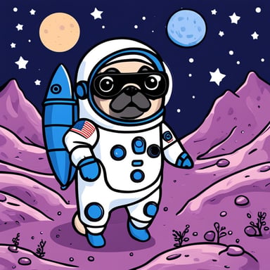 Go Blue Gopher as astronaut pug