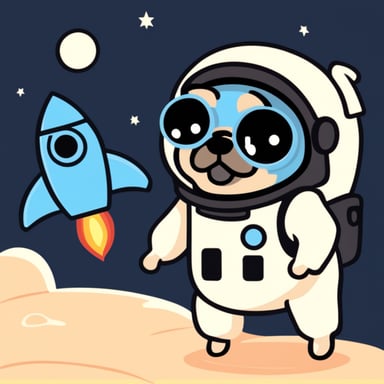 Go Blue Gopher as astronaut pug