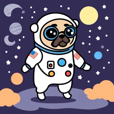 Go Blue Gopher as astronaut pug
