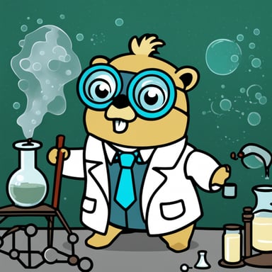 Go Blue Gopher as a crazy scientist gopher in manga style