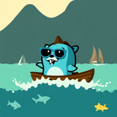 Go Blue Gopher as Shark.