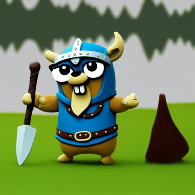 Go Blue Gopher as Viking Gopher.