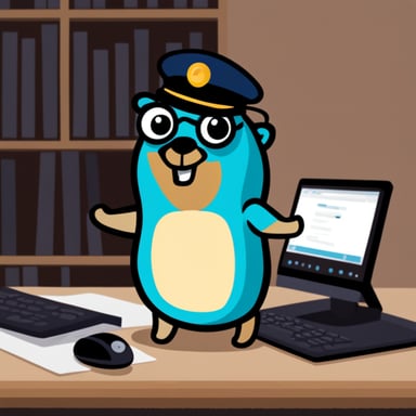 Go blue gopher as a security-savvy gopher