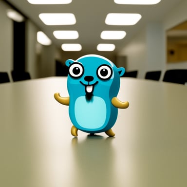 Go Blue Gopher at Apple office.