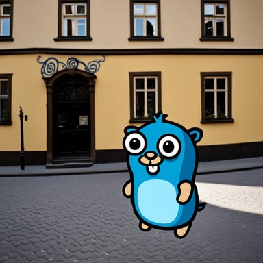 Go Blue Gopher in Stockholm's Gamla Stan