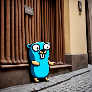 Go Blue Gopher in Stockholm's Gamla Stan