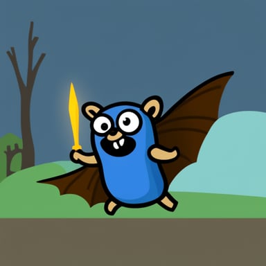 Go blue gopher as Bat Gopher