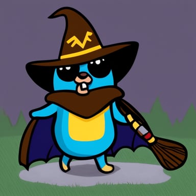 Go blue gopher as Bat Gopher
