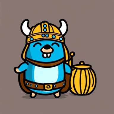 Go Blue Gopher as a Viking and Swedish gopher