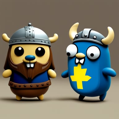 Go Blue Gopher as a Viking and Swedish gopher