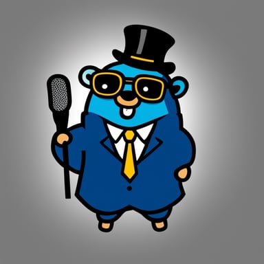 Go Blue Gopher as an accountant. Style: logo
