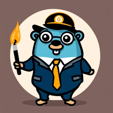 Go Blue Gopher as an accountant. Style: logo
