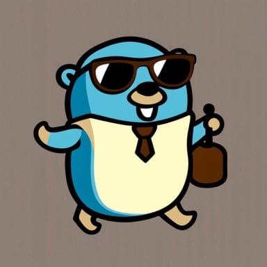 Go Blue Gopher as an accountant. Style: logo