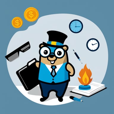 Go Blue Gopher as an accountant. Style: logo