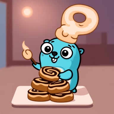 Go Blue Gopher loves cinnamon buns.