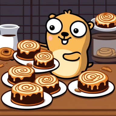 Go Blue Gopher loves cinnamon buns.