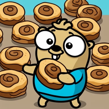 Go Blue Gopher loves cinnamon buns.