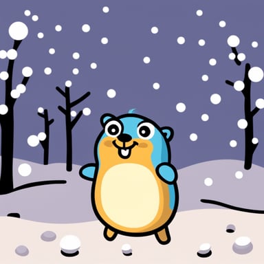 Happy Go Blue Gopher in the snow