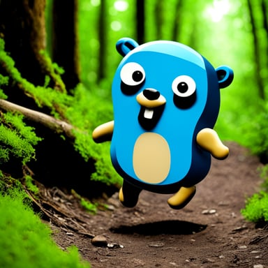 Go Blue Gopher goes hiking.