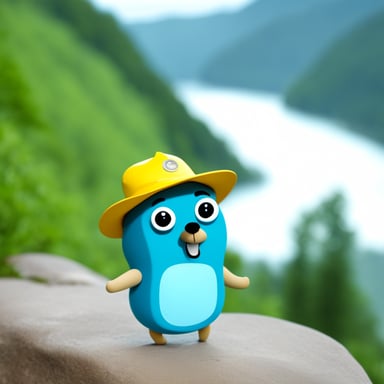 Go Blue Gopher goes hiking.