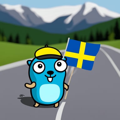 Go Blue Gopher with a Swedish flag