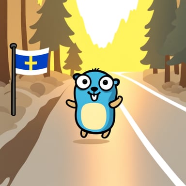 Go Blue Gopher with a Swedish flag