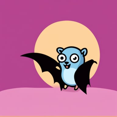 Go blue gopher as Bat Gopher