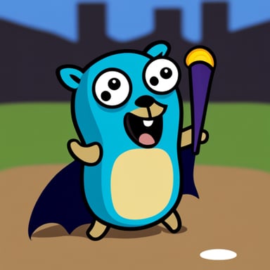 Go Blue Gopher as Bat Gopher.