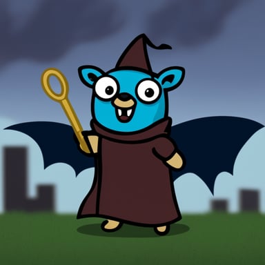 Go Blue Gopher as Bat Gopher.