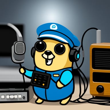 Go blue gopher as radio operator
