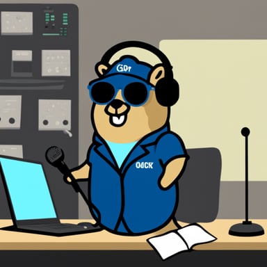 Go blue gopher as radio operator