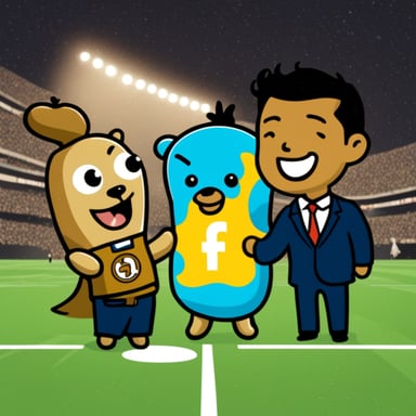 Happy go blue gopher with Ronaldo