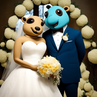 Happy go blue gophers got married.