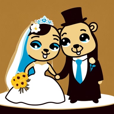 Happy go blue gophers got married.