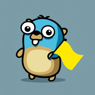 Angry go blue gopher with a Swedish flag