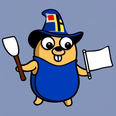 Crazy go blue gopher with a Swedish flag