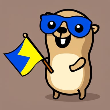 Crazy go blue gopher with a Swedish flag