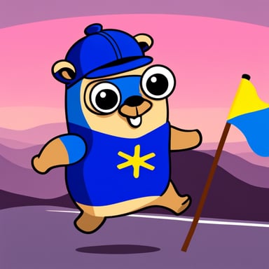 Crazy go blue gopher with a Swedish flag