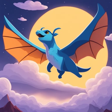 Go blue gopher transforms into a majestic female dragon, soaring through the skies with grace and power.
