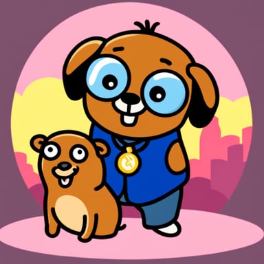 Go blue gopher with a dog.