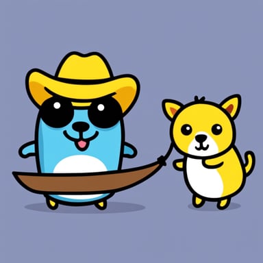 Go blue gopher with a dog and cat