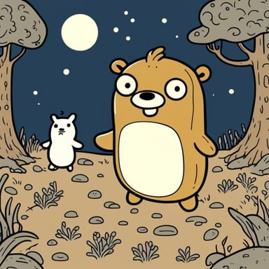 Go Blue Gopher playing with Moomins.