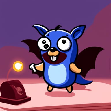 Go Blue Gopher as Bat Gopher