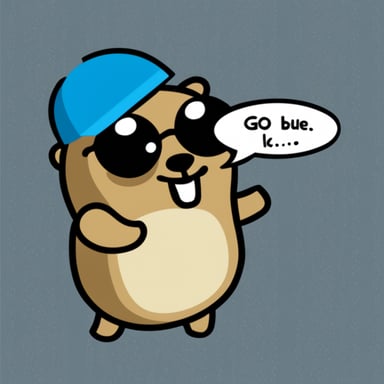 Create Go Blue Gopher like a GigaChad from the famous meme.