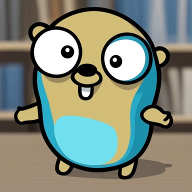 Create Go Blue Gopher like a GigaChad from the famous meme.
