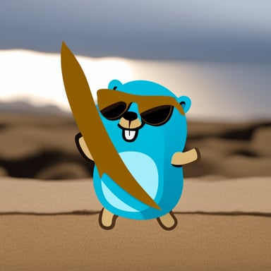 Create Go Blue Gopher like a GigaChad from the famous meme.