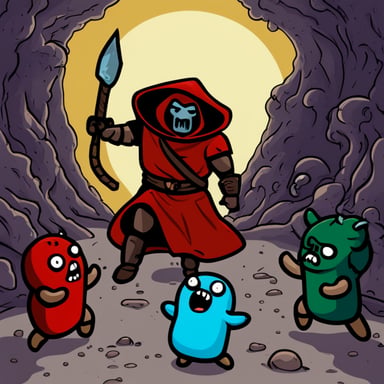 Go blue gopher as Doom Guy attacked by demons.