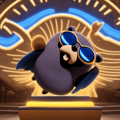Represent Go Blue Gopher like a powerful god of all people with maximum realistic 4K.
