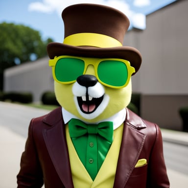 Go blue gopher as Jim Carrey in The Mask, green, detailed.